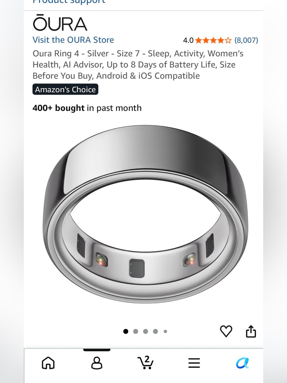 Oura Ring Generation 4 Silver
